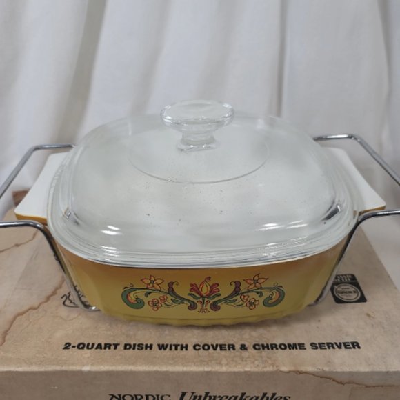 Nordic Unbreakables, Heavy Cast Aluminum, 2-Quart Dish w/Cover & Rack, Vintage - Picture 2 of 9